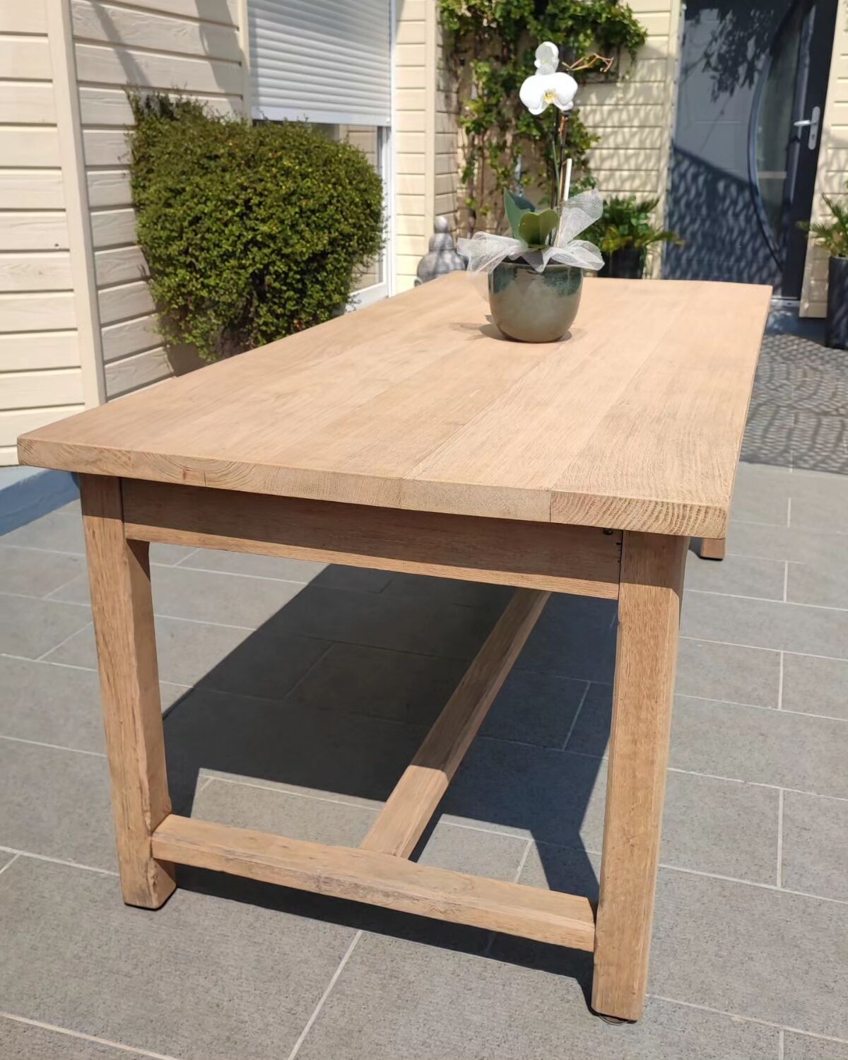 Solid oak farmhouse table