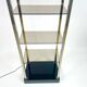 Brass and smoked glass shelf, Belgian chrome, 1980.