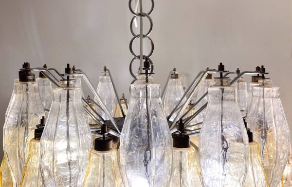Mid-Century Murano Glass Chandelier ''Polyhedr'' by Carlo Scarpa for Venini, Italy, 1960s