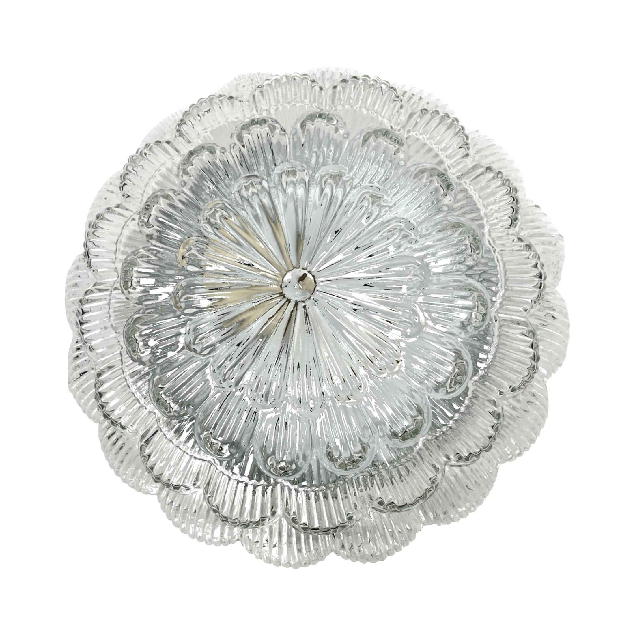 Massive Christmas tree glass ceiling lamp, Belgium, 1970s.