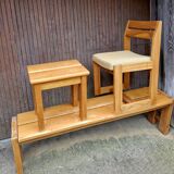 Maison regain set of 3 pieces in solid elm from the 70s and 80s.