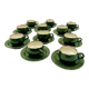 Tasses à expresso vert empire filet or Helvetia express