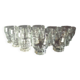 12 vintage white glasses