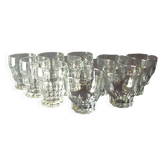 12 vintage white glasses