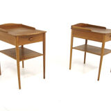 Set de 2 tables de chevet en chêne, Erik Andersson, Suède, 1960