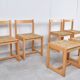6 vintage oak and wicker dining chairs, 1960s