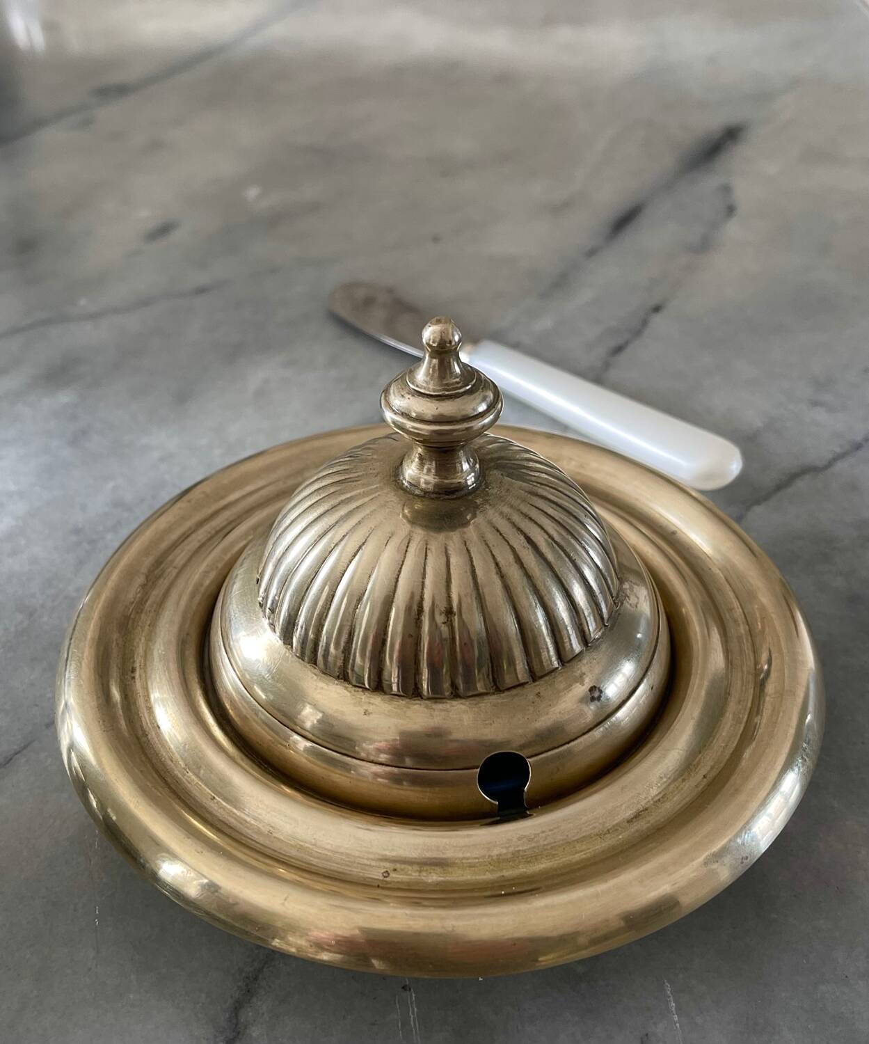 Brass butter dish