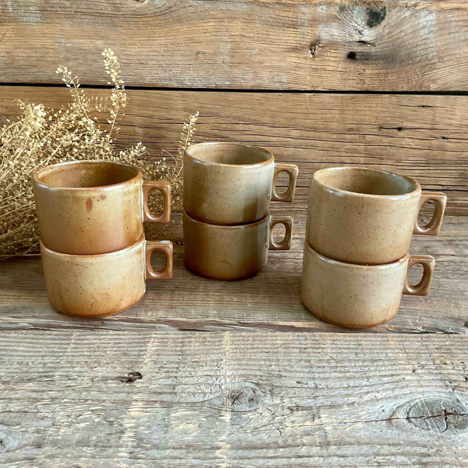 6 tasses en grès de Brenne France