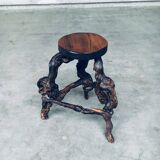 Handmade Vinewood and Oak Bar Stool, 1950s