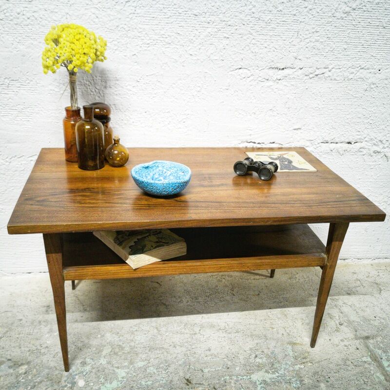 Vintage coffee table double tray