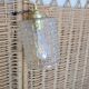 Hammered glass table lamp with vintage style shade