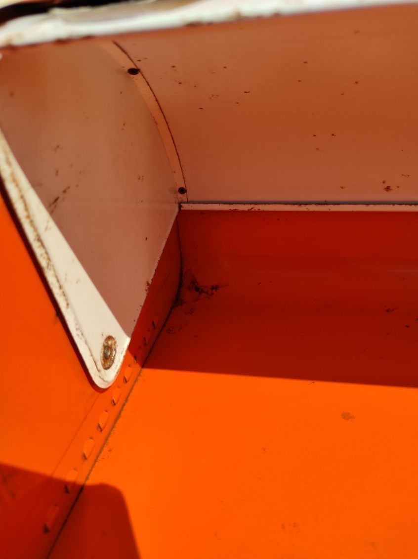 vintage orange bread hutch 70s