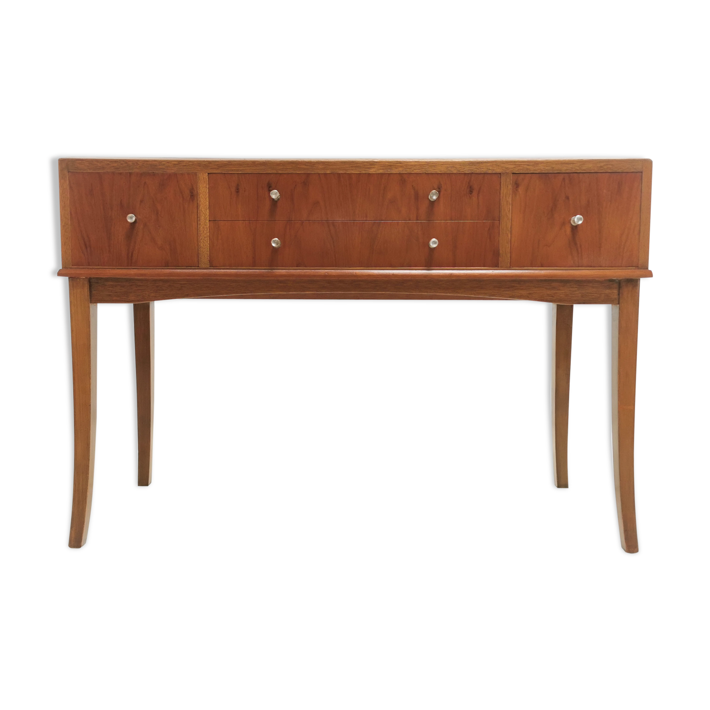 British vintage walnut mid century dressing table