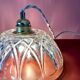 Vintage aabt-jour pendant lamp in molded glass