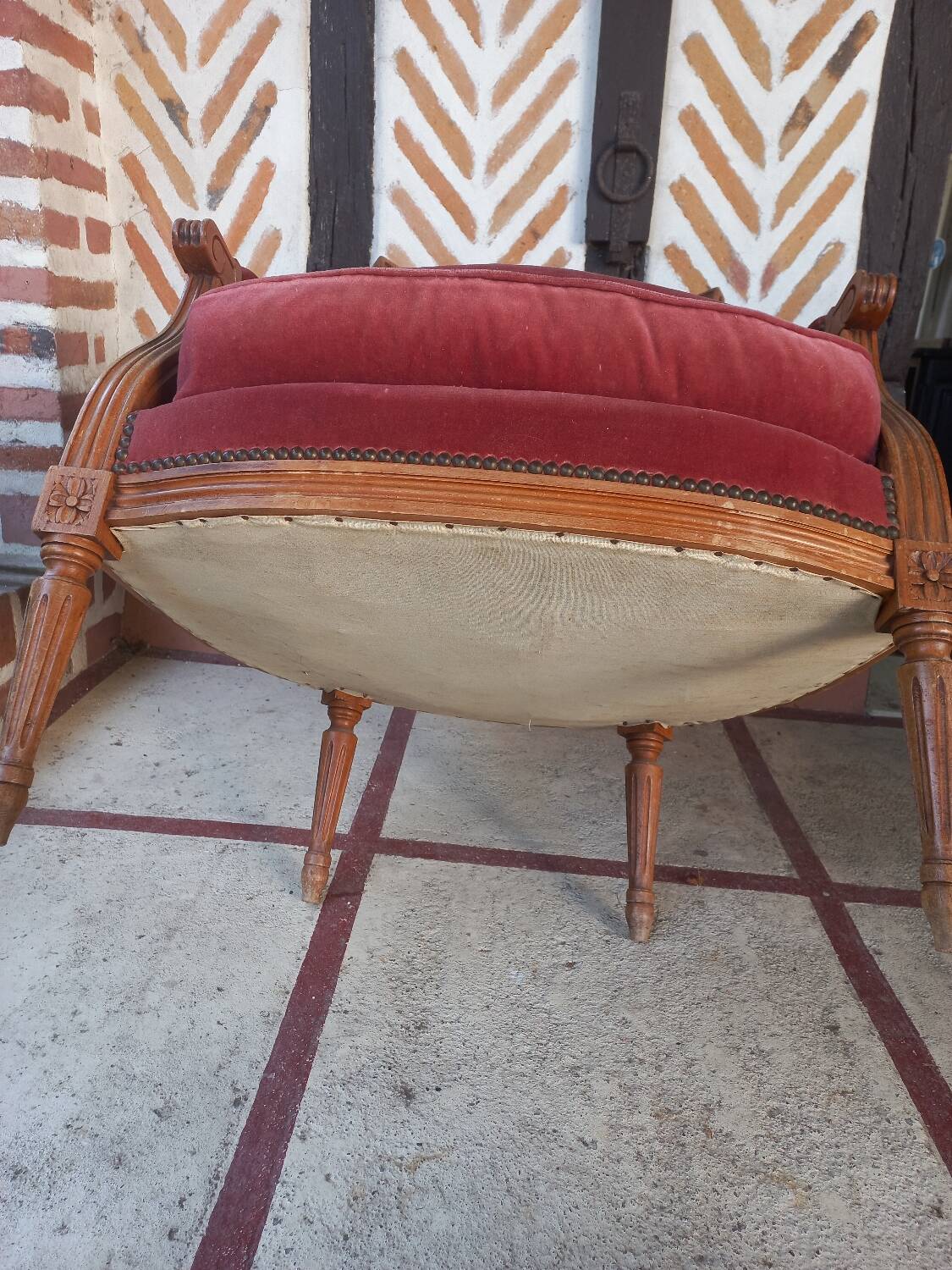 Louis XVI style bergère armchair
