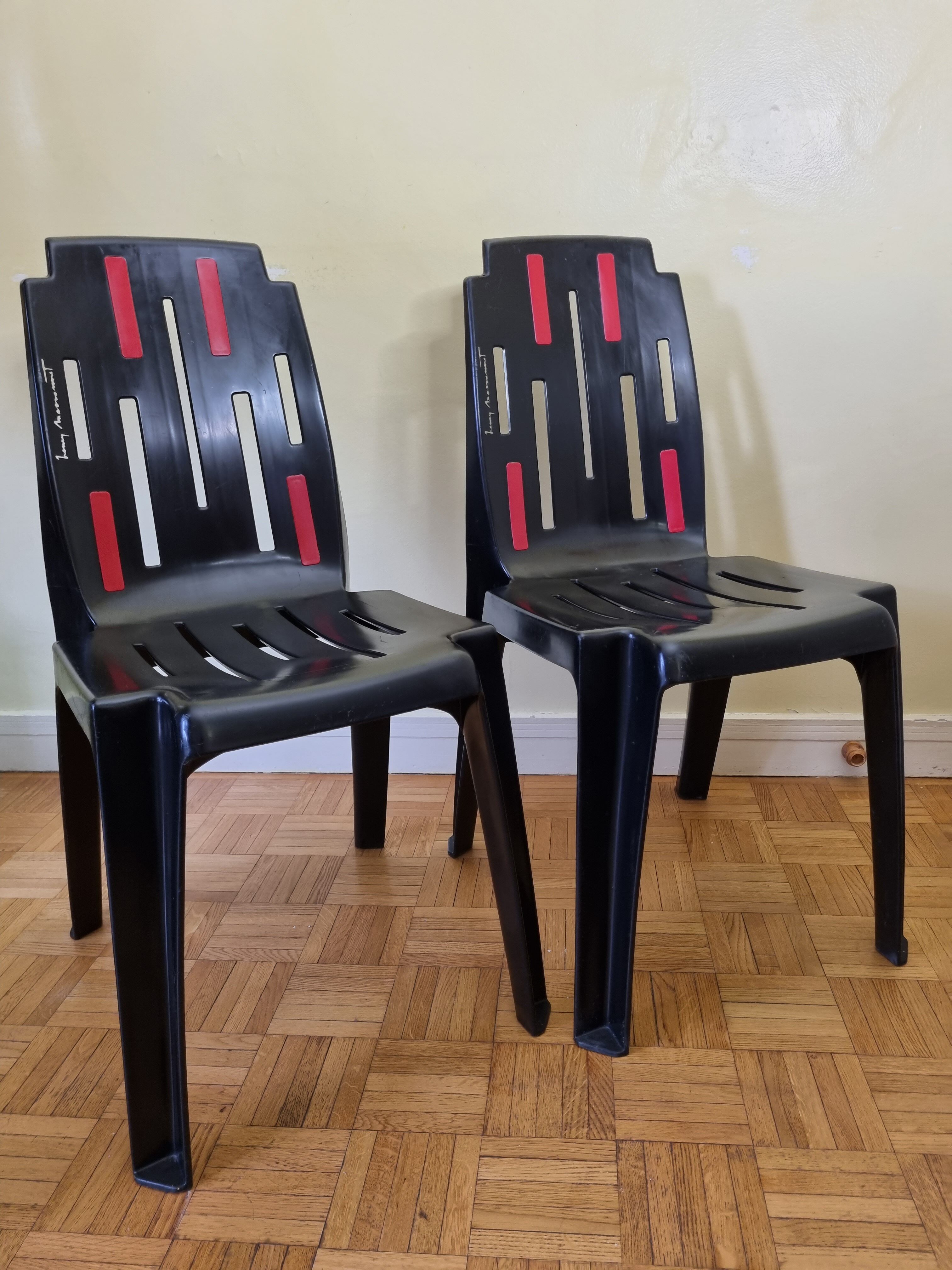 Pair of chairs "Samba" designed by Pierre Paulin for Stamp, Henry Massonnet, 80s