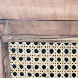 Pair of solid wood cane bedside or nightstands