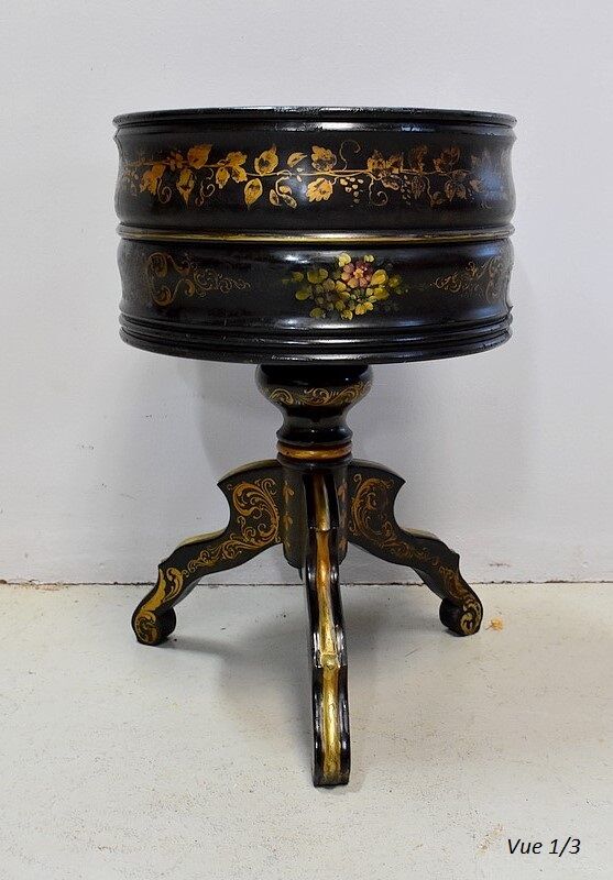 Napoleon III planter in blackened wood and gilded decorations, XIXth century