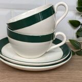 Set of 2 Digoin Sarreguemines cups and saucers