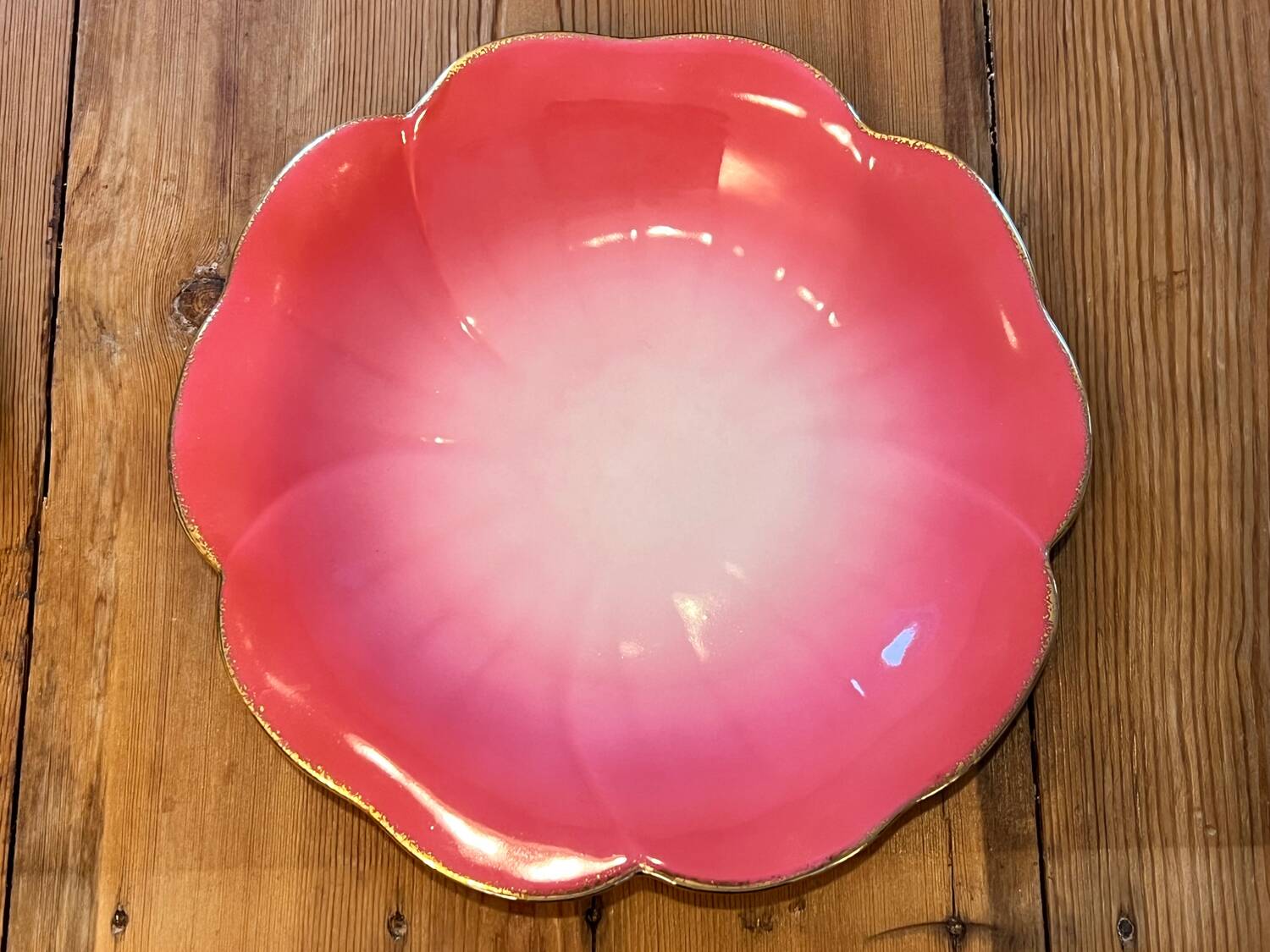 Set of 6 vintage floral plates by Geneviève Lethu