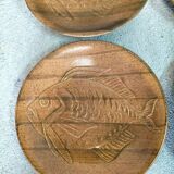 Set of 12 plates decorated with fish by robert picault