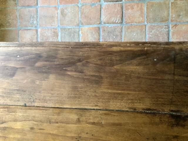 Antique wooden farmhouse table