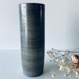 Signed ceramic tubular vase