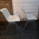 Pair of vintage Wilkhahn chairs, fibreglass shell, aluminium, 1970.