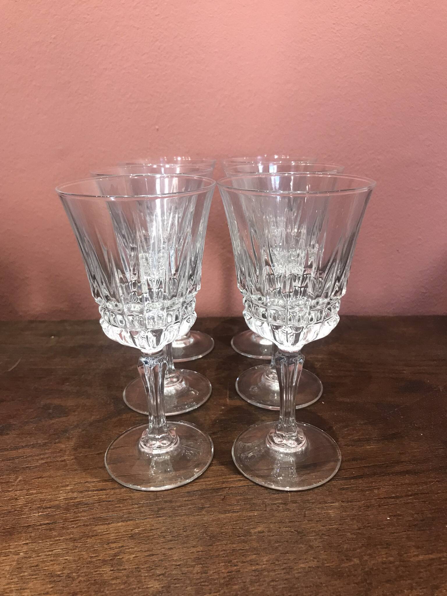 6 verres à vin cristal d’arques modèle Empire