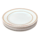 1950s set of 6 cheese/dessert plates, earthenware with gold frieze decoration.