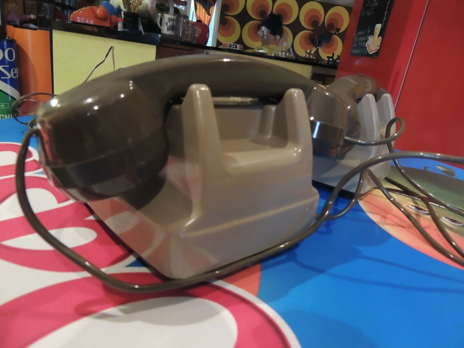 2 old telephone post communicating vintage year 1970 toy