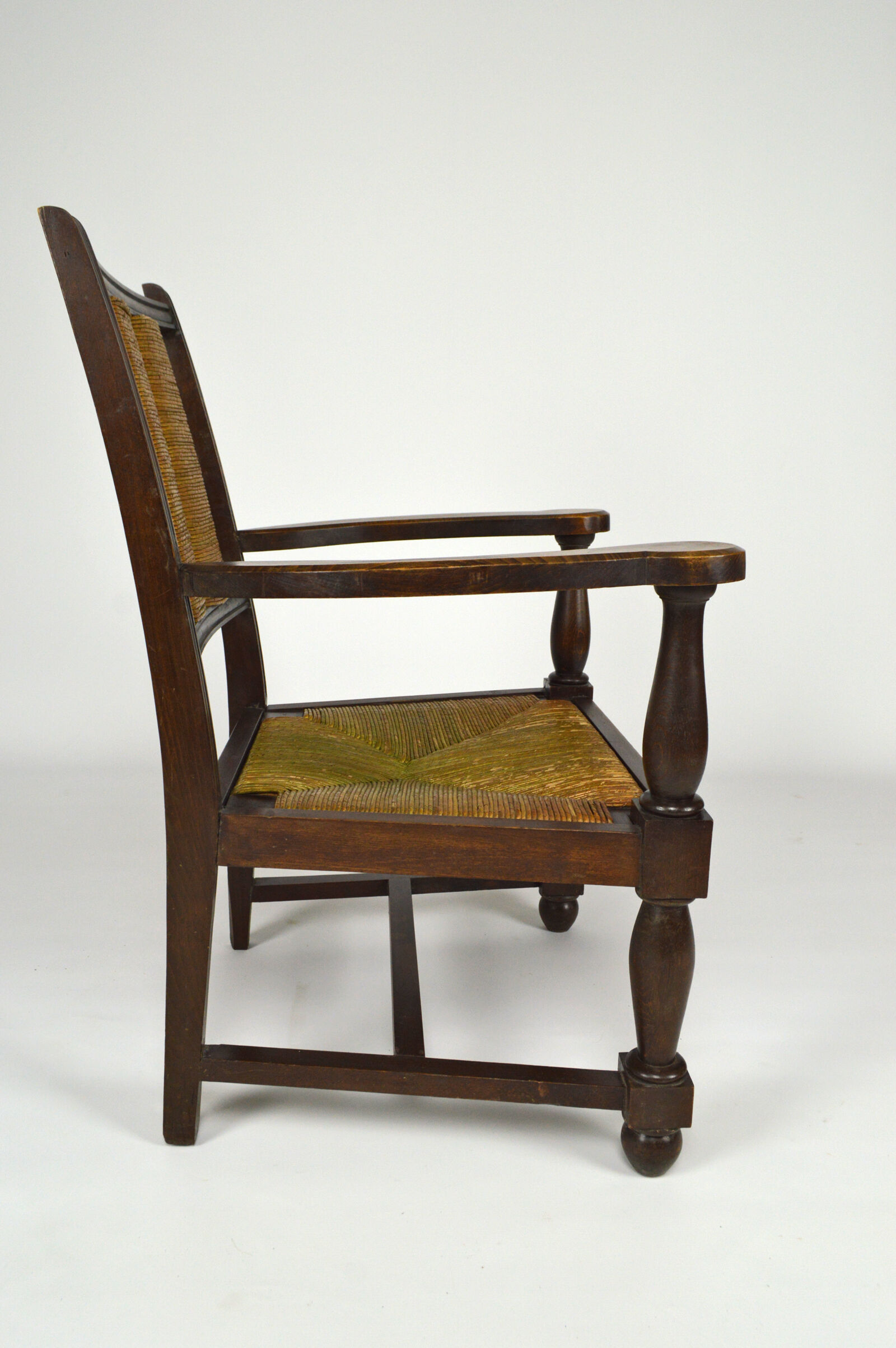 Art deco modernist armchair in dark beech