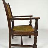 Art deco modernist armchair in dark beech