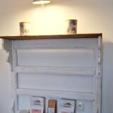 Ancienne étagère en pin blanchi