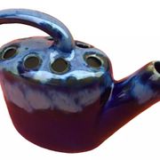 Vase années 1950 / pique fleurs forme arrosoir grès flammé