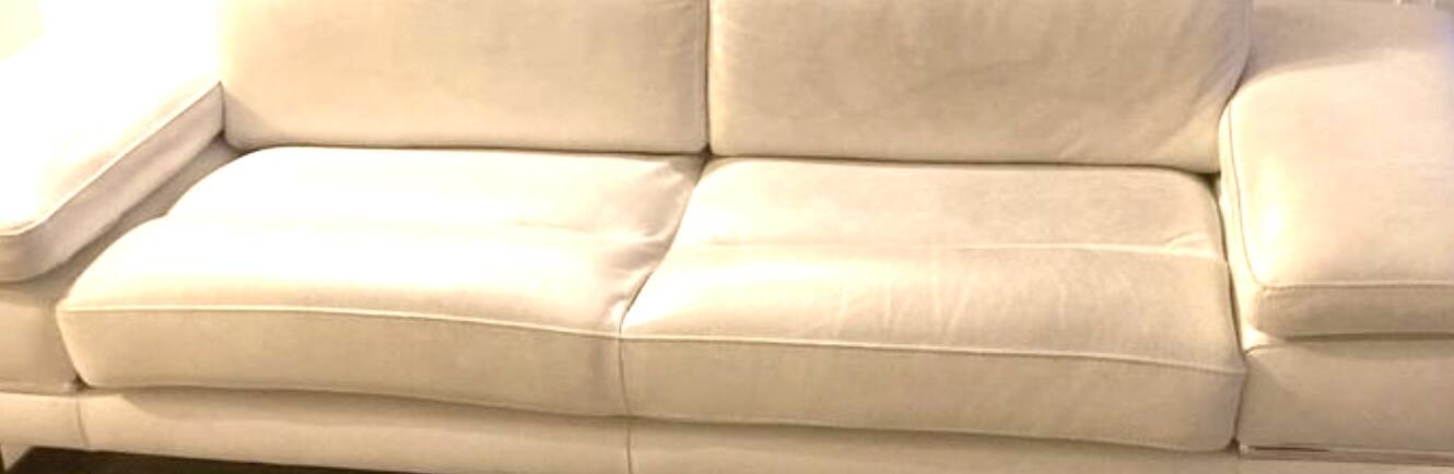White leather sofa