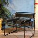 Metal armchair and leather, 1970s