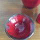 Série de 3 vases céramique rouge vintage des années 60-70