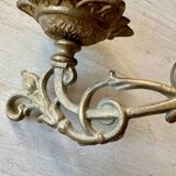 Pair of brass wall candle holders
