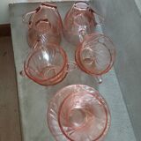 Set of 9 pink Vereco cups