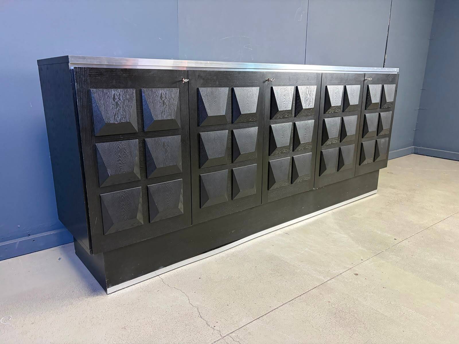 Vintage brutalist credenza, 1970s