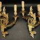 Large pair of wall sconces in Rocaille / Rococo / Baroque style - gilded bronze