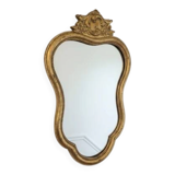 Vintage gold mirror with a Louis XV pediment - 1960s-70s - Height 54 cm