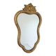 Miroir vintage doré à fronton style Louis XV - Années 60-70 - Hauteur 54 cm