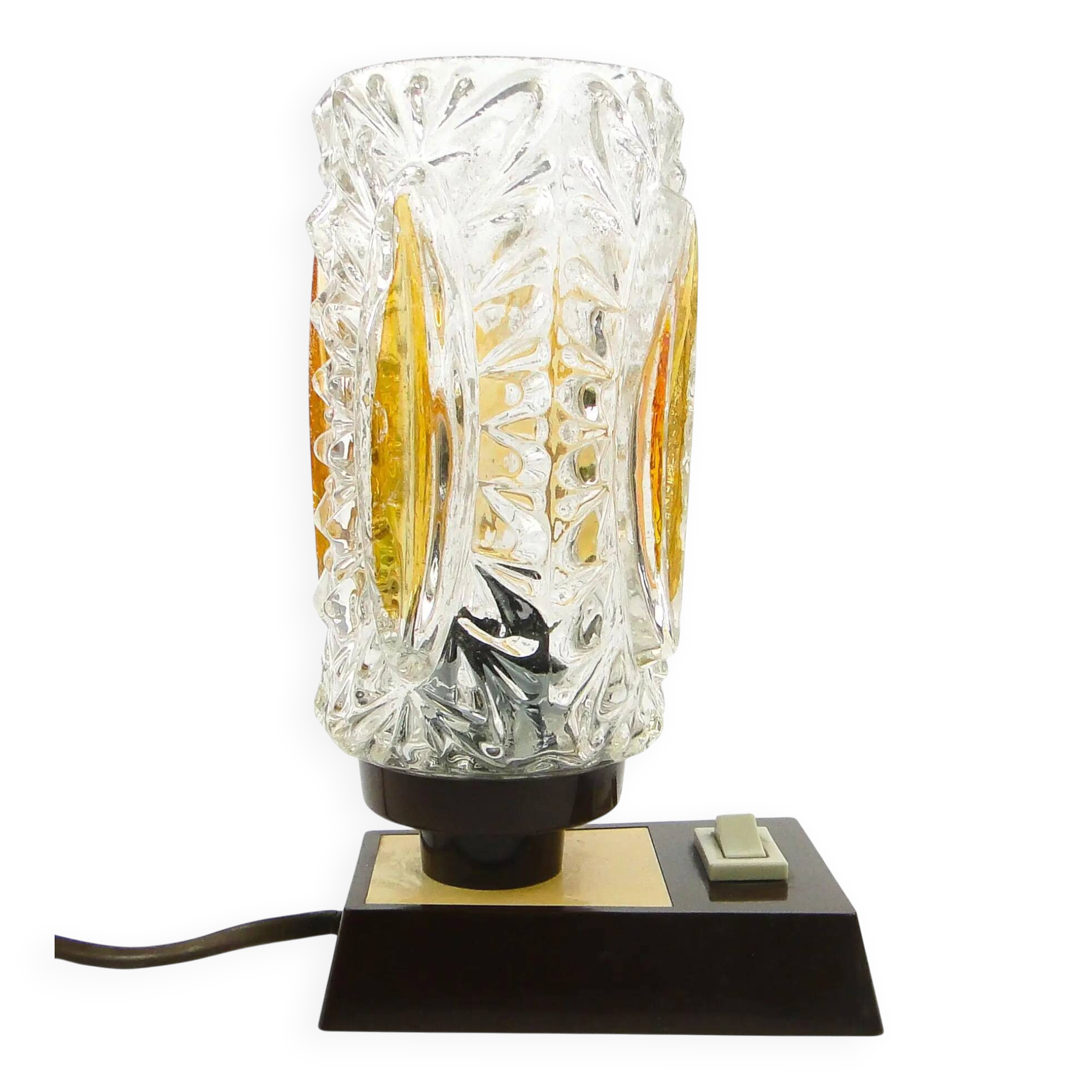 Mid-century modern bedside lamp, glass, Germany, 1970s