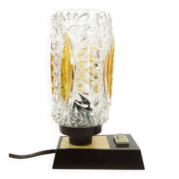 Mid-century modern bedside lamp, glass, Germany, 1970s