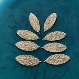 8 vintage leaf shaped knife holders