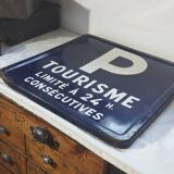 Ancien panneau de signalisation plaque émaillée 1974