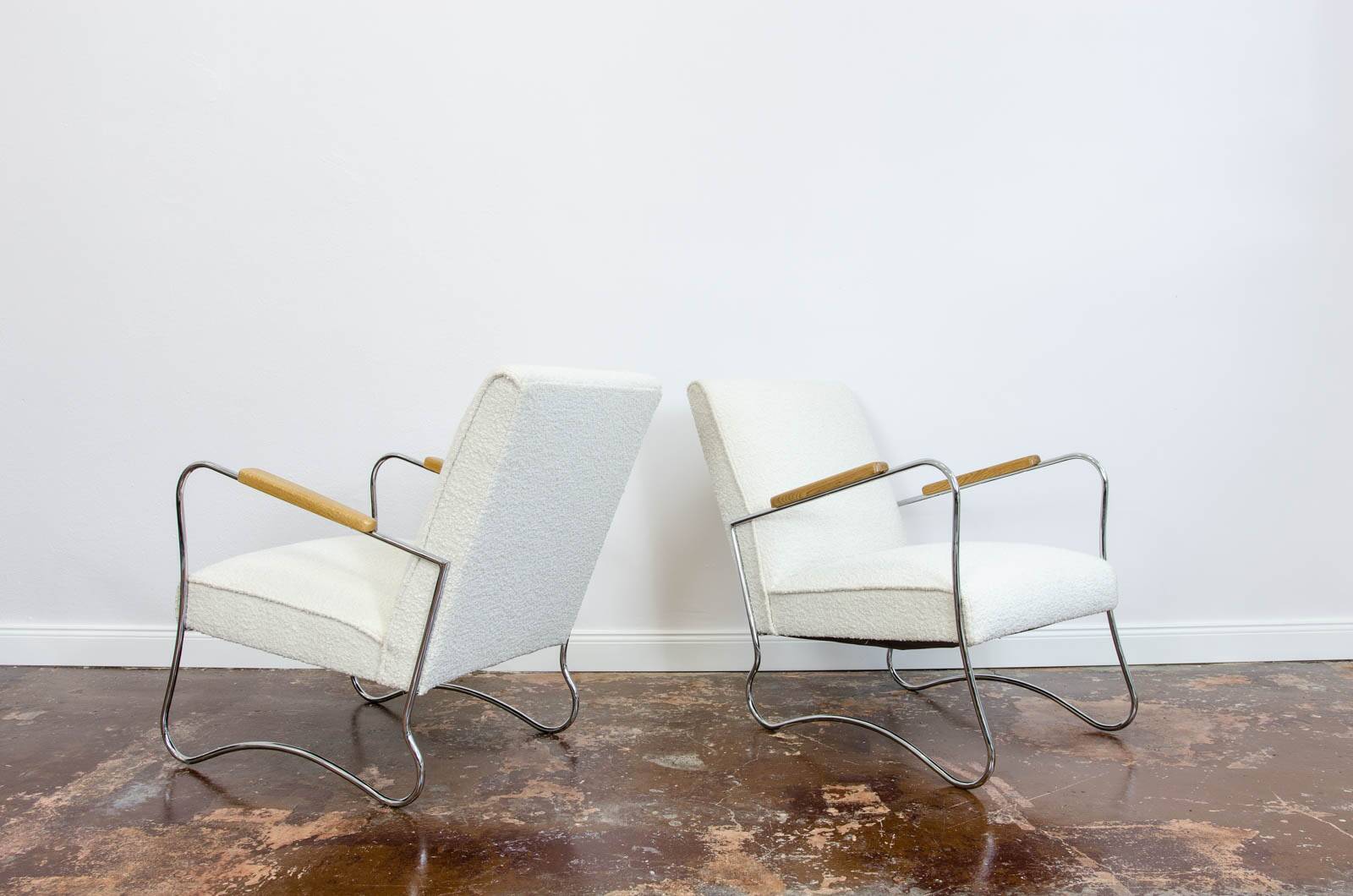 Chaises en métal par Wschód, années 1950, Pologne, ensemble de 2
