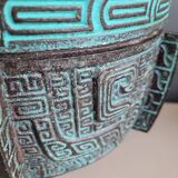 Engraved metal tripod ice bucket